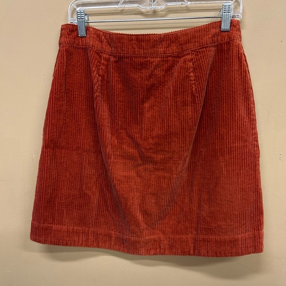 Loft Outlet Women’s Size 4 Rust Fall Colored Corduroy Button Up Skirt - Picture 2 of 6